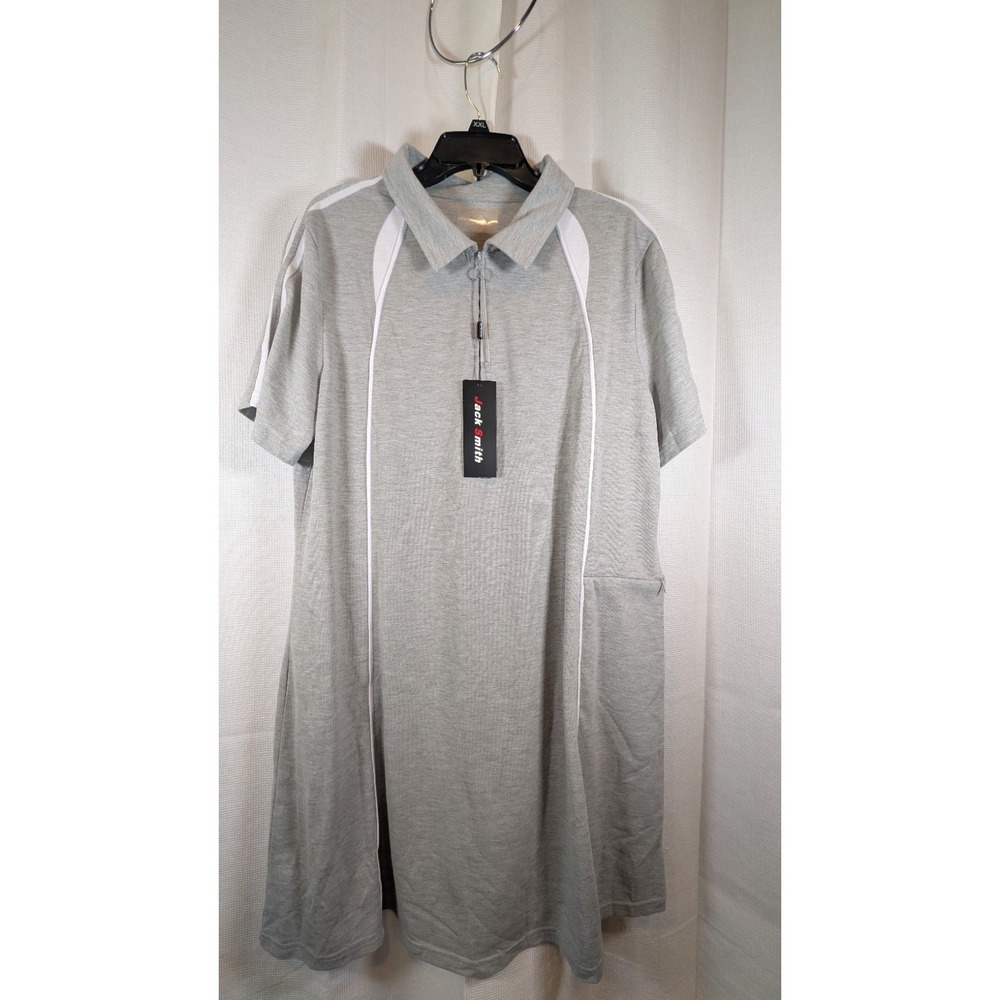 Jack Smith NWT Women's Gray Athletic Polo Dress 1/4 Zip Golf Tennis Size 2XL